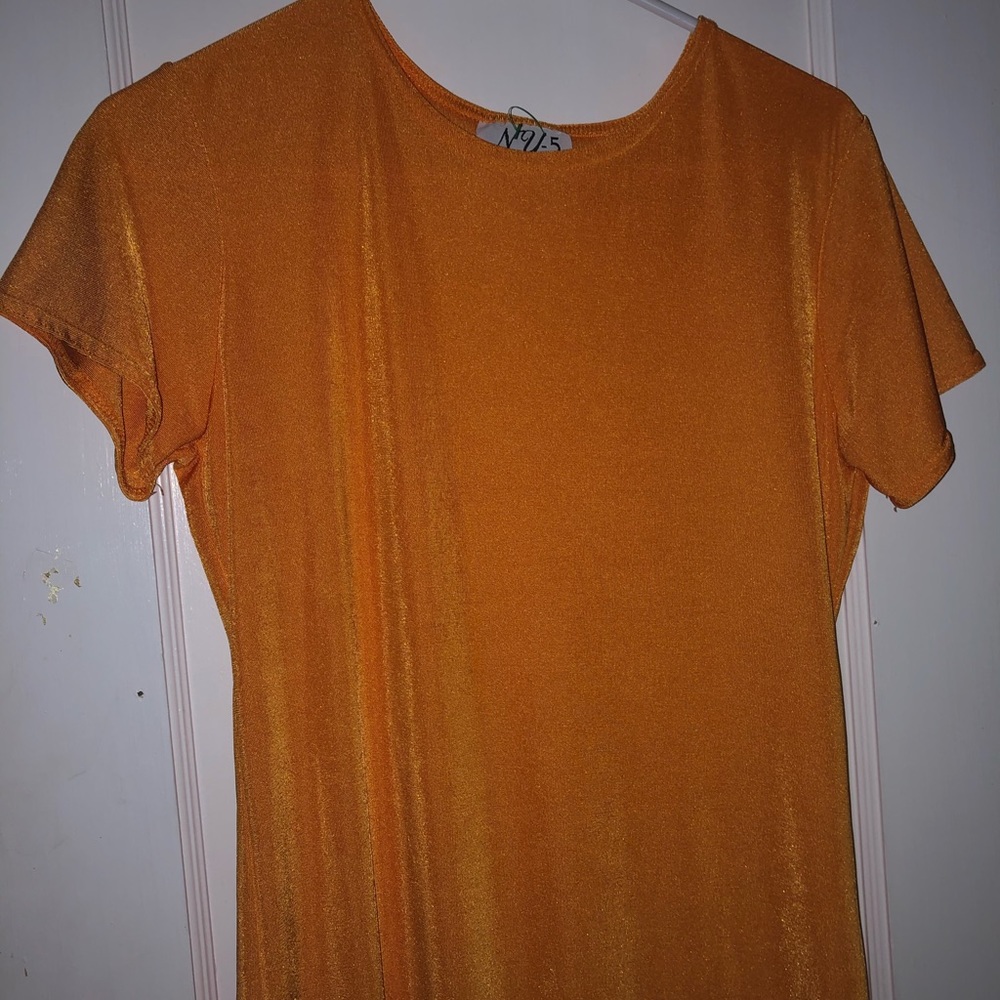 Orange velvet tee